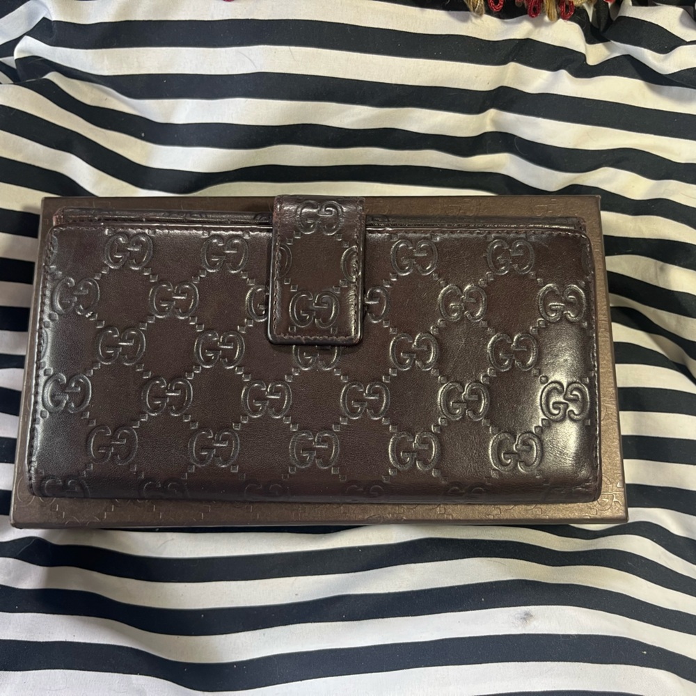 COPY - Gucci Guccissima Monogram Leather Long Wallet -Blue BEAUTIFUL